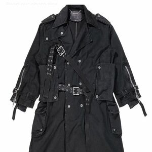 Shine Luxury Studios Stylish Black Trench Coat with Belted Design
